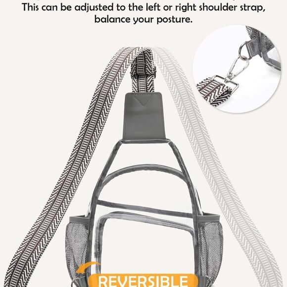 Clear Stadium Bag Unisex Large Capacity Waterproof TPU Crossbody - Picture 7 of 8